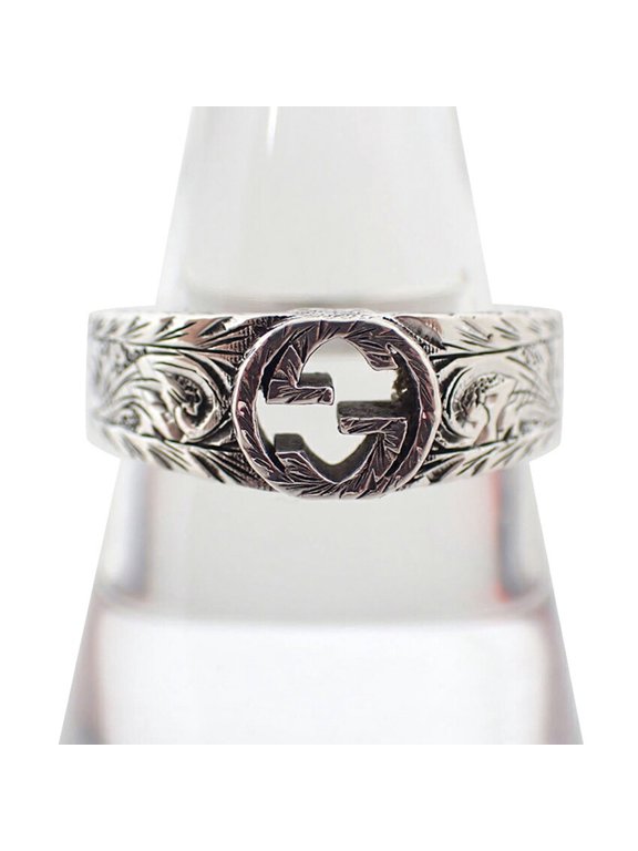 Pre-Owned GUCCI 925 Interlocking G Ring, Size 20