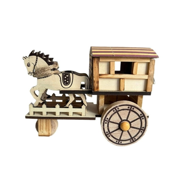 Rompecabezas de madera 3D: Carroza. Modelo 3D de madera. Set de manualidades educativas. Juguete para construir. Estilo A