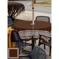 thumbnail image 6 of Square Outdoor Tablecloth with Umbrella Hole Coffee Brown Greek Key Outside Table Cloth Waterproof Patio Table Cover Geometric Greece Ancient Farmhouse Geo Zipper Tablecloths for Picnic 60x60 Inch, 6 of 8