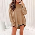 thumbnail image 2 of FAIWAD Womens Knit Oversized Tops Long Sleeve Crew Neck Loose Side Slit Pullover Sweaters Casual Fall Winter Clothes, 2 of 8