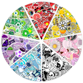 thumbnail image 1 of 50 pegatinas pequeñas y coloridas para equipaje, con diseño de grafiti resistente al agua, en amarillo, azul y rosa, 1 of 5