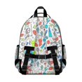 thumbnail image 3 of Colorful Sports Items Pattern Backpack for School,Cute School Bag,Schoolbag with Adjustable Shoulder Straps & Padded Back,15.25"x11.5"x5.25", 3 of 5