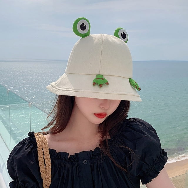 Bucket Hat Summer Cotton Bucket Sunhat Womens Wide Fisherman Fun Bucket Hat