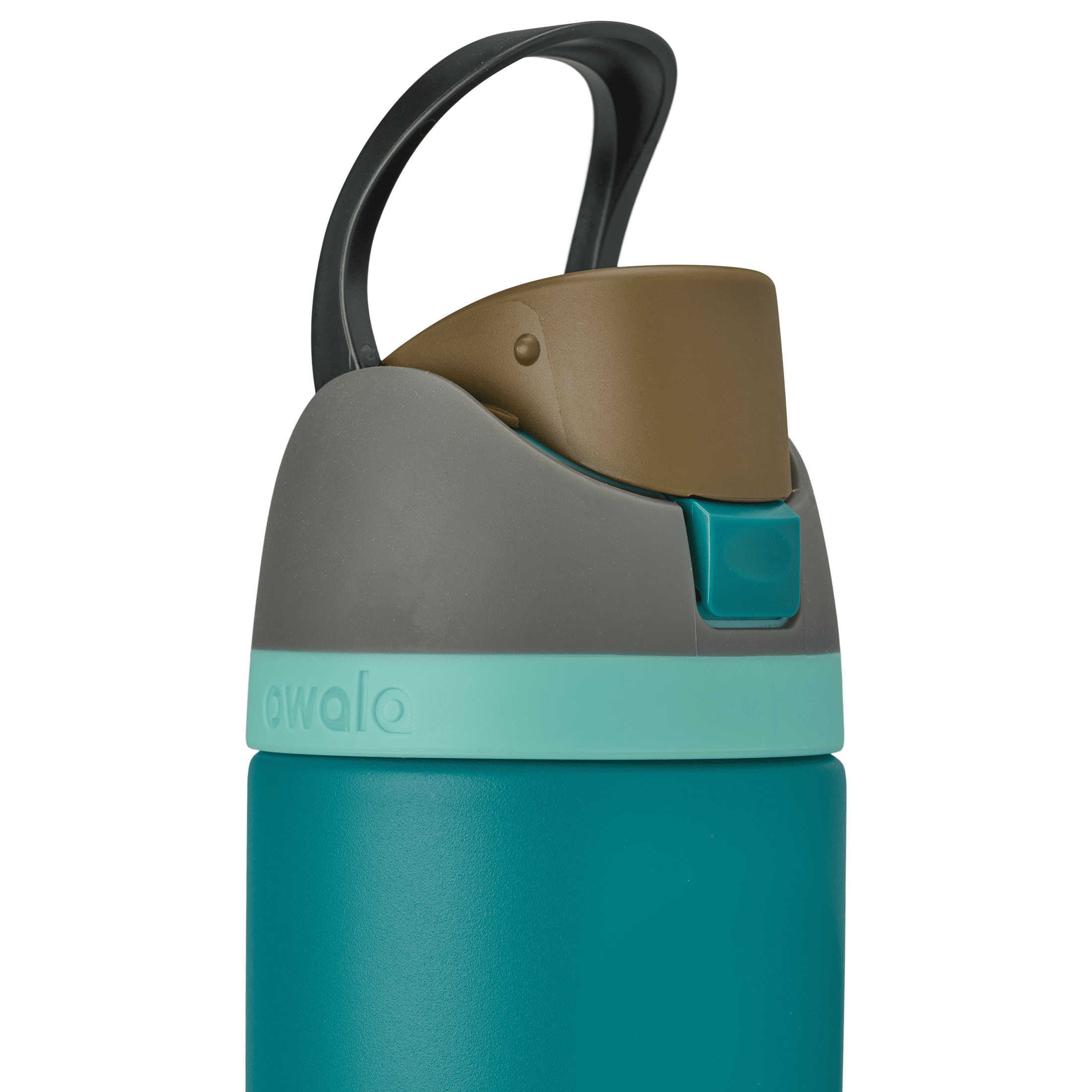 Owala FreeSip Insulated Stainless Steel Water Bottle with Straw and Carry Handle, 19 Ounce, Tropical Rain Teal