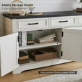 thumbnail image 3 of T4TREAM Farmhouse Sideboard Storage Cabinet with 3 Drawers & 4 Doors, 66'' Wide Buffet Cabinet for Dining Room, White, 3 of 7