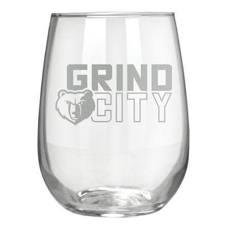 Memphis Grizzlies Etched 17oz. Rally Cry Stemless Wine Glass