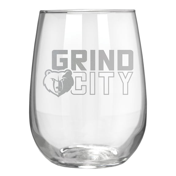 Memphis Grizzlies Etched 17oz. Rally Cry Stemless Wine Glass