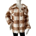 thumbnail image 1 of Chaqueta de terciopelo de peluche Chaqueta cálida a cuadros Chaqueta de cuadros de felpa mullida, 1 of 6