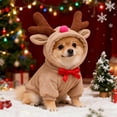 thumbnail image 6 of DAMAI Christmas Dog Hoodie for Small Dogs - Funy Reindeer Dog Coat Costume for Puppy, Warm Outfit Outerwear Cute Elk Shape Jacket for Winter Daily Use, Indoor Activities, Holiday, Gathering, Xmas, 6 of 8