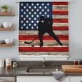 thumbnail image 4 of American Flag Semi Sheer Curtains Drapes for Living Room, Bedroom, French Doors Window 96 Inches Long, Blue Red USA Flag Retro Hockey Rod Pocket Chiffon Curtain Drapery Voile Draperies Panel, 4 of 8