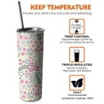 thumbnail image 6 of 20oz Pioneer Flower Skinny Tumblers Stainless Steel Tumbler with Lid and Straw,Vacuum Insulated Double Wall Travel Tumbler Cups with Cleaning Brush for Coffee,Tea, 6 of 6