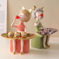 thumbnail image 2 of Creative Rabbit Oreilles Mignonnes Plateau Décoration Fille Moderne Simple Bureau Collation Télécommande Rangement Cosmétiques Ornements, 2 of 5