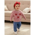 thumbnail image 3 of BemeyourBBs Girl Christmas Sweaters Long Sleeve Candy Cane Embroidery Tops, 3 of 9