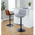 thumbnail image 2 of Corazza Adjustable Bar Stool, Chrome Bar Stools, Bar Chairs, Swivel Bar Stools, Bar Stools Set of 2 (Light Grey), 2 of 6