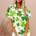 thumbnail image 2 of Camisas de Manga Corta para las Mujeres Cuello Redondo Top Impreso Casual, Blusa Suelta de Poliéster para el Trabajo, Diario Y Primavera Invierno, 2 of 5