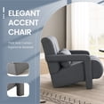 thumbnail image 3 of Aukfa Upholstered Accent Chair with Pillow, Mid Century Armchair for Living Room Bedroom, Linen, Gray, 3 of 8