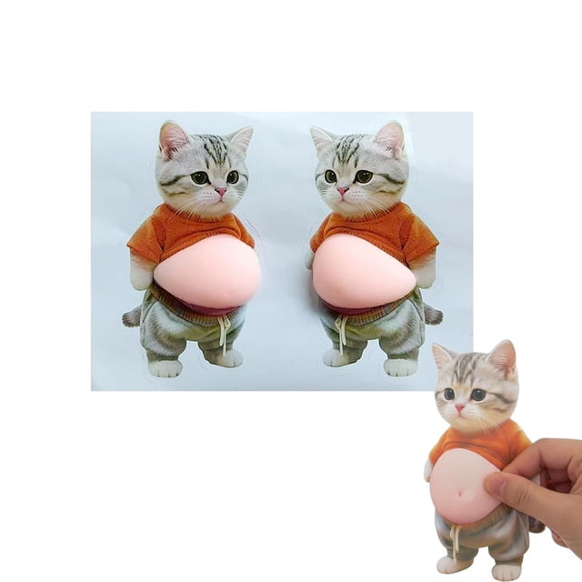 Butée de Porte en Silicone Chat Mignon Anti-Collision avec Tampons et Outils Sans Pelage