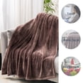 thumbnail image 4 of Mellowdy Plush Blanket - 320GSM Twin/Full Blanket for Couch, Bed (Iron Brown, 60x80 inches), 4 of 7