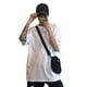 thumbnail image 2 of Camiseta de mujer de manga corta, cuello redondo, color sólido, camiseta informal, blanco, M Vogacara AP001185-25B, 2 of 7