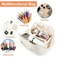 thumbnail image 5 of Bolsa de viaje para cosméticos de gran capacidad, bolsa de maquillaje, bolsa organizadora de maquillaje de cuero PU portátil e impermeable, 5 of 5