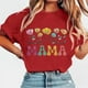 thumbnail image 3 of Tops de Manga Corta de Verano para las Mujeres Imprimir Blusa de Cuello Redondo, Moda Ligera de Poliéster Spandex, 3 of 4