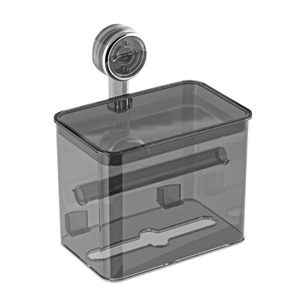 Soporte para papel higiénico con ventosa, montaje en pared, sin necesidad de taladrar, caja de almacenamiento, dispensador de papel higiénico de plástico con soporte para rollo, organizador