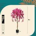 thumbnail image 6 of DR.Planzen 4 feet Artificial Bougainvillea Flowers Tree In Black Plastic Pot, Indoor Plants with Wood Trunk and Pink Flowers for Housewarming Decor, 6 of 8