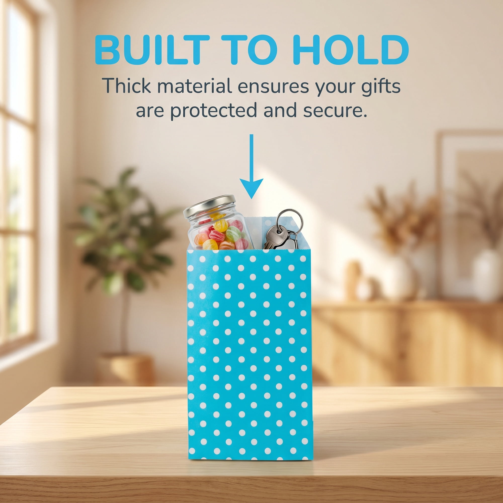 Unique Bargains 6Pcs Elegant Mini Gift Bags for Everyday Use Blue 3.1" x 5.1"