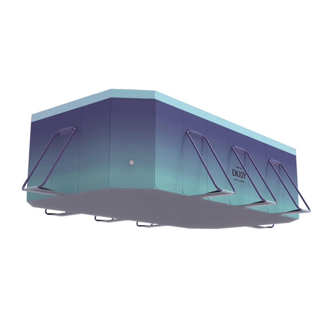 ManyFun Foldable Swimming Pool, Large Non-Inflatable Adults Kids Outdoor Pools, Ice Blue, 101" x 66" x 20"