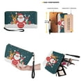 thumbnail image 3 of ZUXONGSY Santa Reindeer Snowflake Print Handbag with Casual Makeup Bag Purse for Women PU Leather Top Handle Satchel Set with Practicality Cosmetic Pouch Purse Slim Wallet for Dating Shopping, 3 of 5