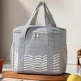 thumbnail image 4 of Linnome Handheld Insulated Bag Thickened Aluminum Foil Lunch Tote for Office Workers Meal Prep Bento Bag 9.8x6.7x8.3in Gray, 4 of 8