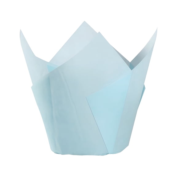 ACDANC 50Pcs Cupcake Wrappers Baking Cups Tulip Shape Liners Muffin Cake Cup Party Favors - Blue