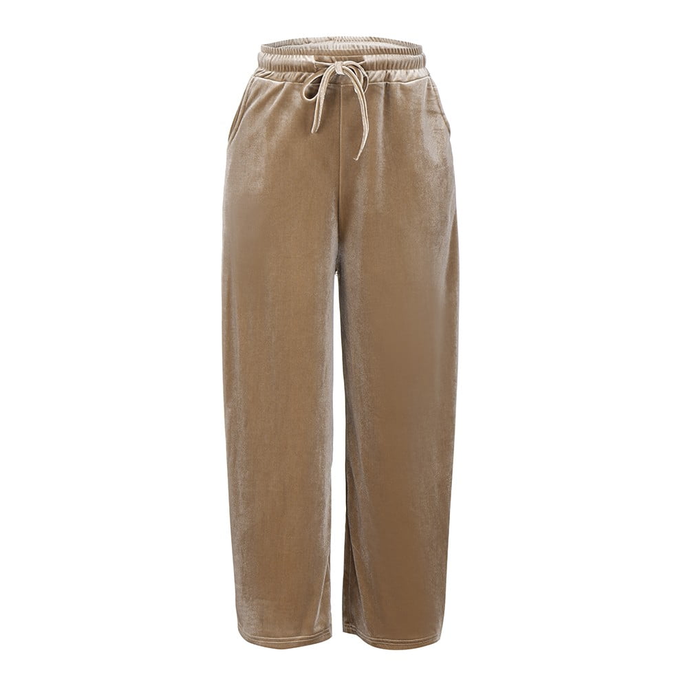 gold velvet pants