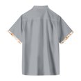 thumbnail image 4 of Hogleaql Mens Casual Button Shirts Short Sleeve Down Summer Shirt Plus Size Solid Loose for Beach Vacation Work Tops Gray 3XL, 4 of 5