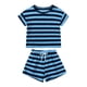 thumbnail image 1 of Odeerbi 6M-4Y Niños Niñas Conjuntos de Verano Camiseta de Manga Corta de Algodón A Rayas Pantalones Cortos Conjunto de Dos Piezas Pijama Acondicionado, 1 of 3