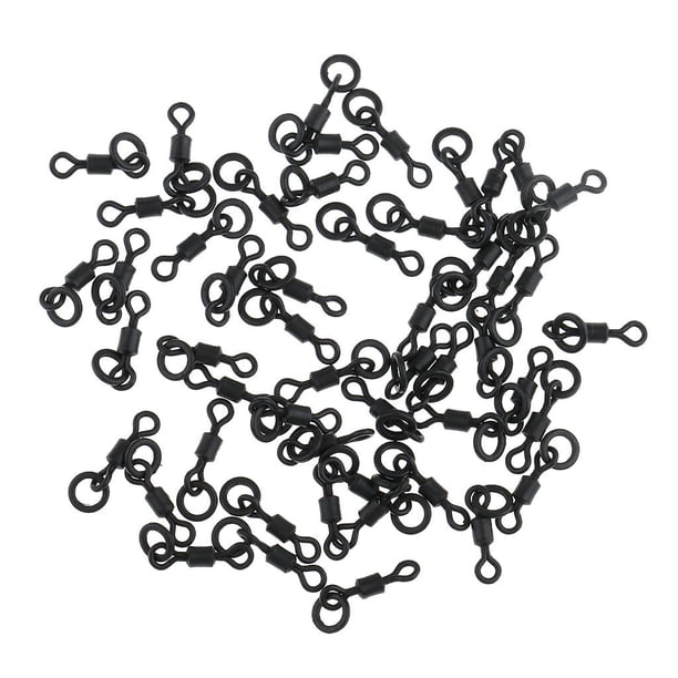 50 Uds. Giratorios de pesca, conector giratorio giratorio, anillos sólidos, aparejos de pesca de carpa 18mm Cola Eslabones giratorios de pesca