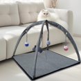 thumbnail image 1 of Casa plegable para gatos, tienda para mascotas, alfombrilla para mantenerse activo, divertidos juguetes para mascotas, centro de actividades lavable Gris, 1 of 8