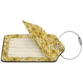 thumbnail image 2 of Hirioo Flower Print Leather Luggage Tag with Stainless Steel Loop ,Privacy Flap and Address Card for Travel Bag Suitcase-1, 2 of 5