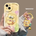 thumbnail image 3 of Big Eyes SpongeBob Cartoon TPU Soft Phone Case For iPhone 11 12 Mini 13 Pro Max 14 Pro 15 Pro X XS Max XR 7 8 Plus With Pendant, 3 of 4