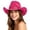Hot Pink, variant on Western Cowboy Hat with Finish Couples Style Fedora Hat for Men Women