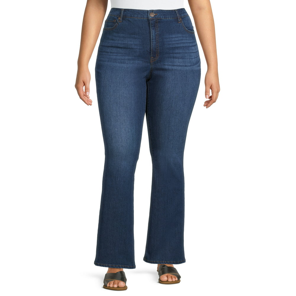 Terra & Sky - Terra & Sky Women's Plus Size Bootcut Jeans with Back ...