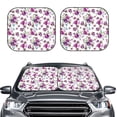 thumbnail image 2 of Balery 2 Piece Violets Flowers Car Windshield Sun Shade|Foldable Front Windshield Shade for Car Front Window for Most Sedans SUV Truck-Medium, 2 of 7