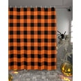 thumbnail image 2 of Black Orange Plaid Shower Curtain Set ，Waterproof Fabric Shower Curtains Check Plaid Halloween Theme Shower Curtains for Bathroom,Bathroom Decor 72"x84", 2 of 6