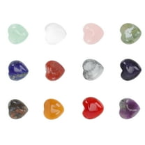 Supvox 12pcs Heart-shaped Stones Assorted Color Stone Decoration for Living Room Decor