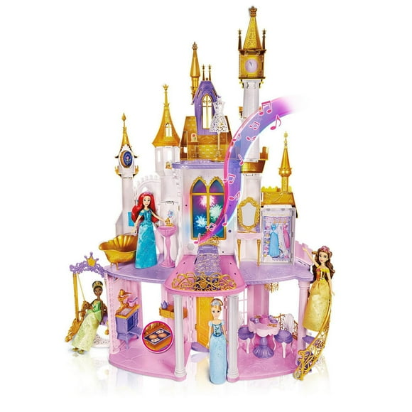 Disney Princess Ultimate Celebration Castle, Doll House with Furniture and Accessories, Musical Fireworks Light Show, Toy for Kids 3 and Up