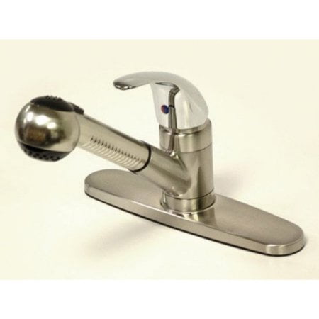 Kingston Brass Legacy Single Handle Pull-Out Kitchen Faucet with Satin Spray