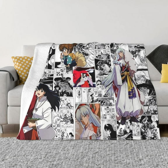 Inuyasha Throw Blanket Couch Bed Sofa Soft Lightweight Warm Cozy Flannel Fleece Bed Blanket For Kids Adults Gift Multiple Sizes Available 40"X30"