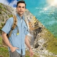 thumbnail image 6 of Men's Short Sleeve Fishing Shirts Sun Protection UV Hiking Cooling Quick Dry Shirts for Summer Beach Casual Tops, 6 of 10