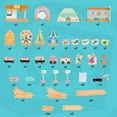 thumbnail image 4 of Hey! Play! Wooden Train Set and Storage with Tracks, Vehicles, Buildings and Illustrated Ocean Train Table 63 Pieces, 4 of 9