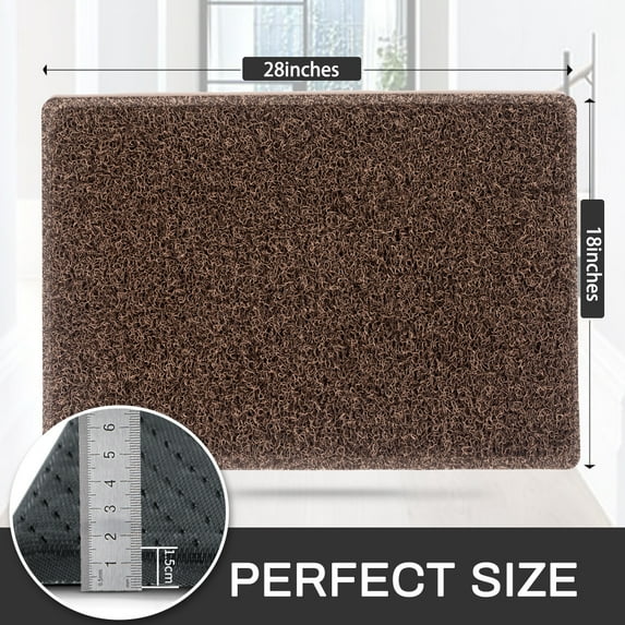 Ruiya Durable Outdoor indoor Welcome door mats for home entrance waterproof, Easy to clean, Non slip,kitchen,Front Door, Garage, Patio(28x18, Beige,Brown)